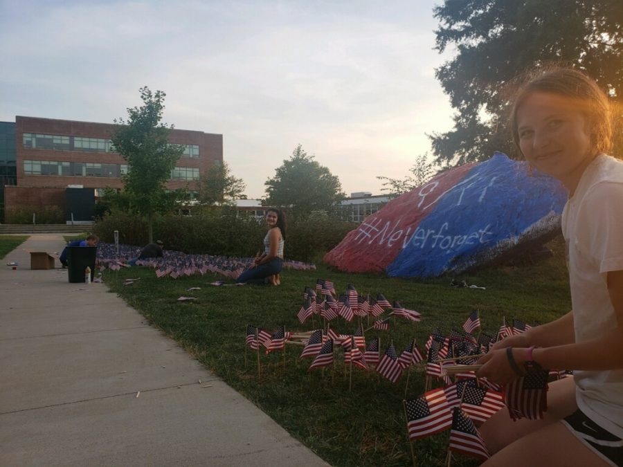 Celeste Pollack and other YAF members work to commemorate all of those who lost their lives during 9/11.