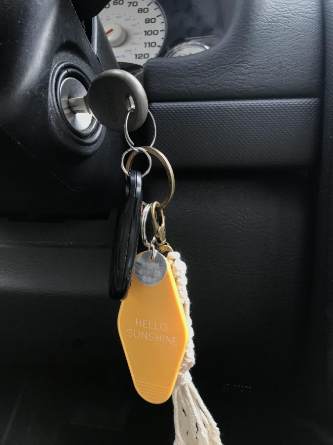 I recently bought my first car, and I was super excited to make it look pretty. So I did some online shopping and ordered a key chain. I decided to go with this chain because I think it represents my personality because I like to be happy and have a positive attitude. Yellow is also my favorite color!