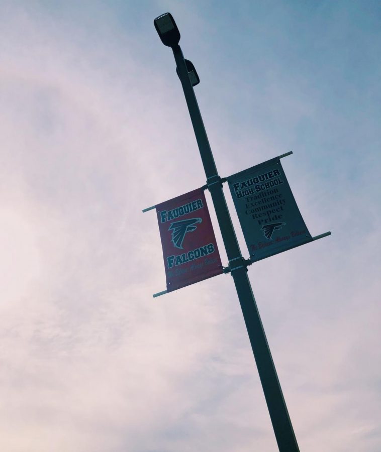 The signs hung in the parking lot define what it means to be a Fauquier Falcon.
