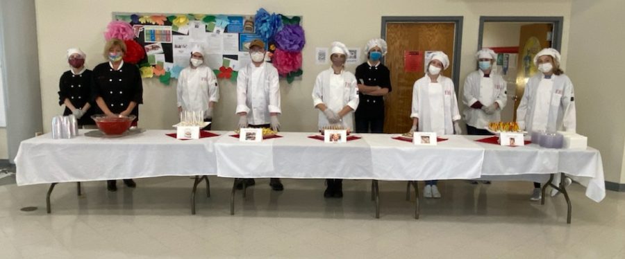 Posing for a quick picture, the culinary students catered the FCPS Teacher and Principal of the Year Award Ceremony.