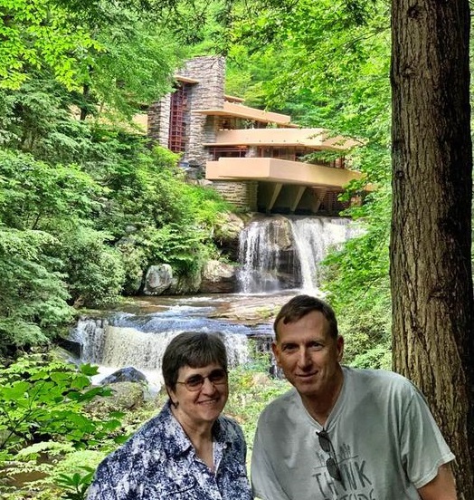In her retirement Meyer looks forward to traveling. In 2019, she visited Fallingwater in Pennsylvania with her husband Dave.