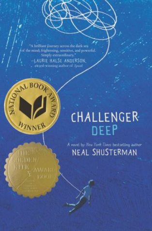 Challenger Deep cover from Simon & Schuster. The main character Caden Bosch is pictured underwater.