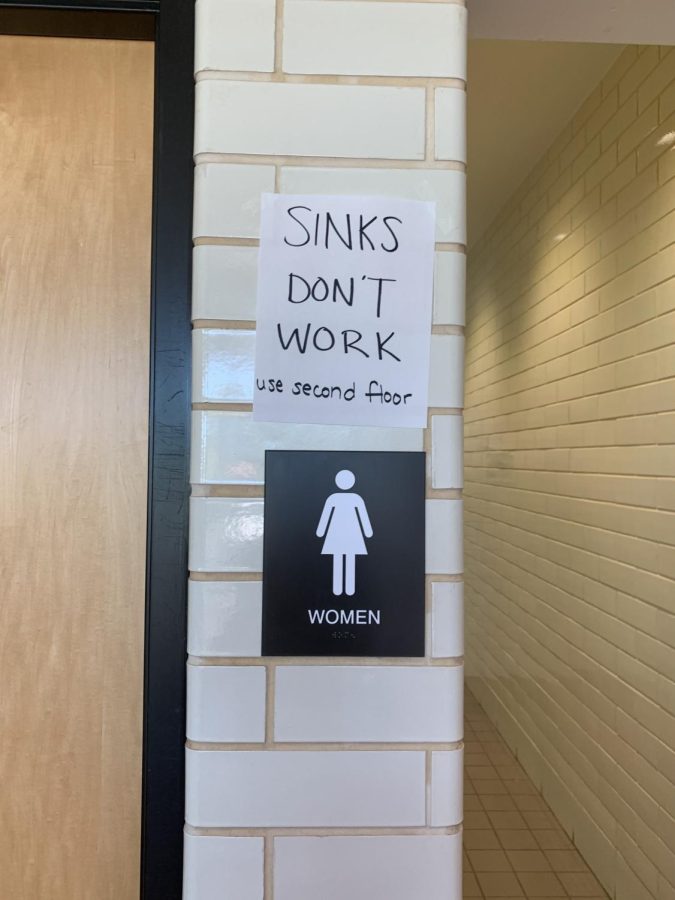 A sign posted outside the 3rd-floor girls bathroom.
