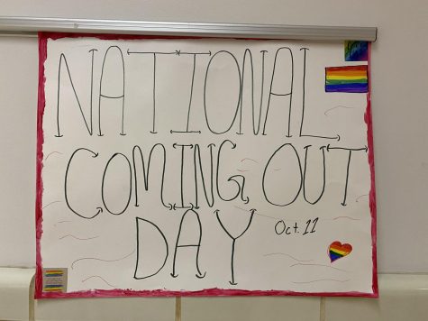 The GSA club has put up posters around the school to celebrate LGBTQ+ history and National Coming Out day.
