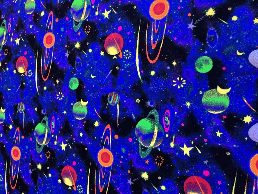 The carpet at Galaxy Strikes is out of this world