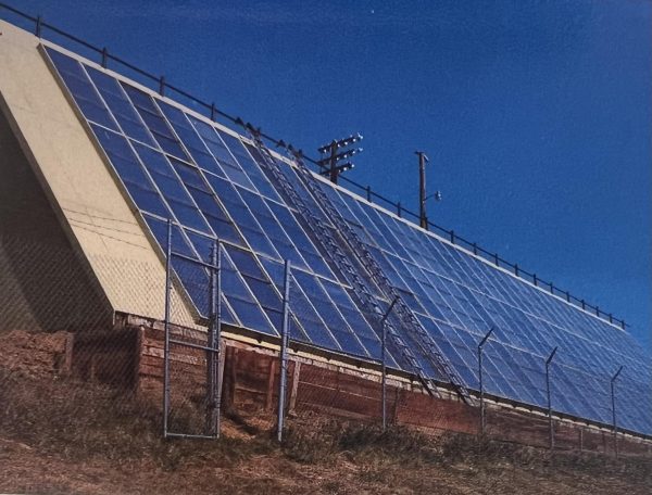 The pictured solar panels, shown in 1975, were installed as part of a project by the Department of Energy before being subsequently removed.
