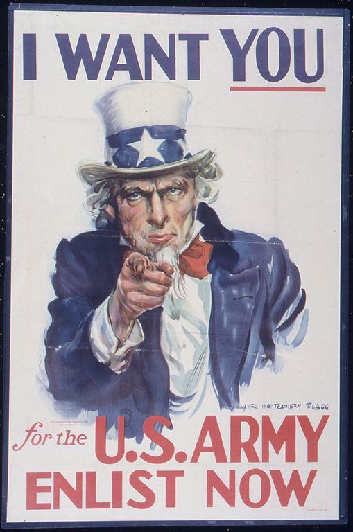 A+famous+poster+promoting+military+service+from+WW1.+Current+conflicts+could+cause+the+draft+to+return.