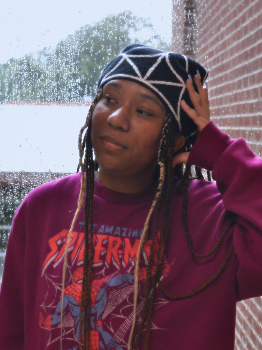 Maddie Rogers "Bandana Girl" shows off her iconic accessory with a spider theme.