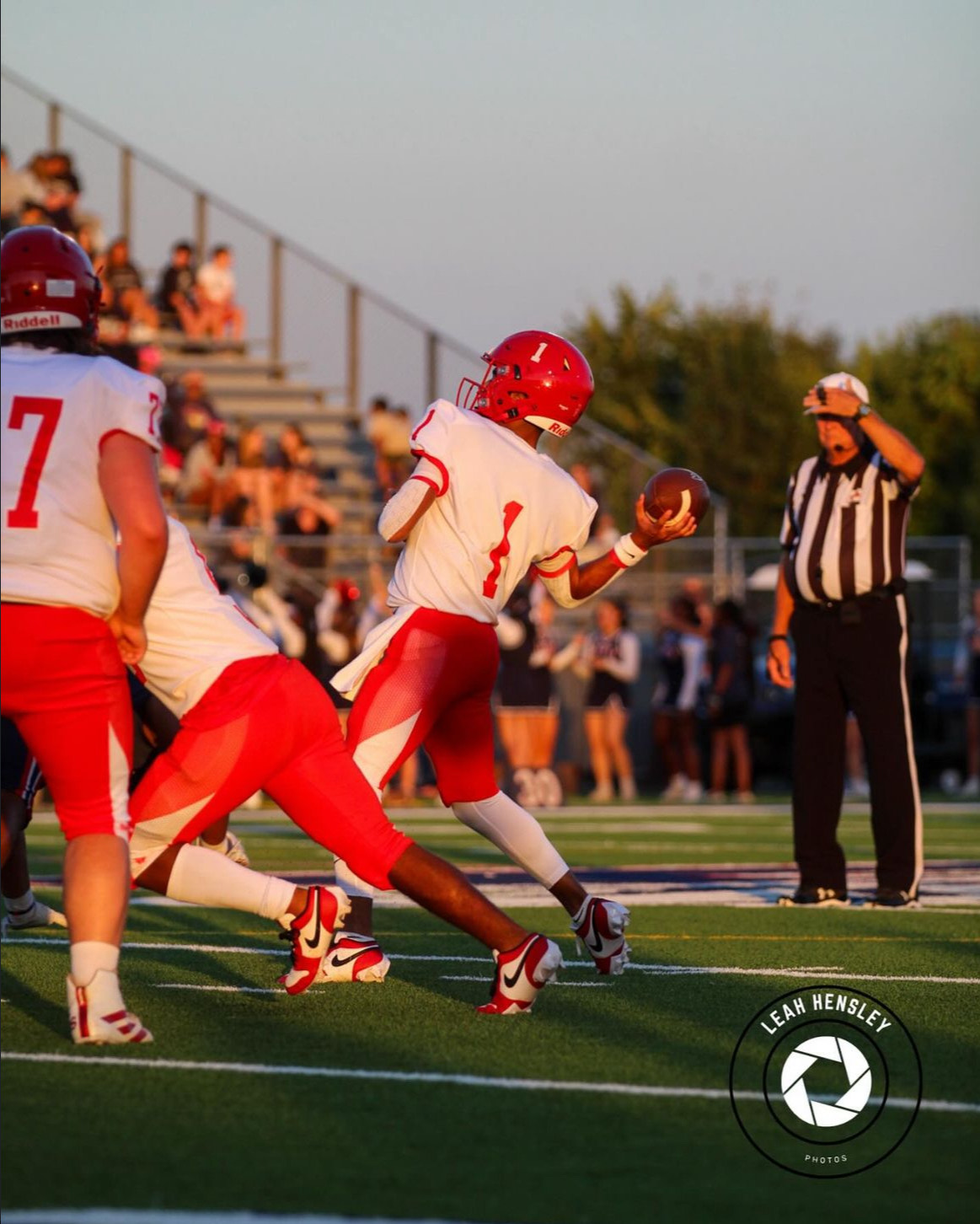 Starting Quarterback, Amari Martin, throwing the ball during the historic 2024 Bird Bowl