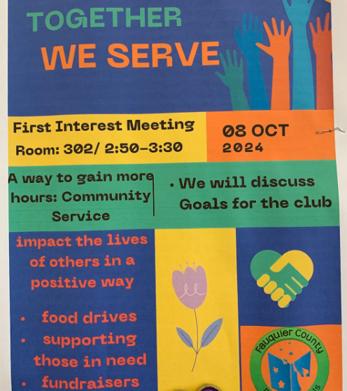 A poster for Together We Serve's first meeting.