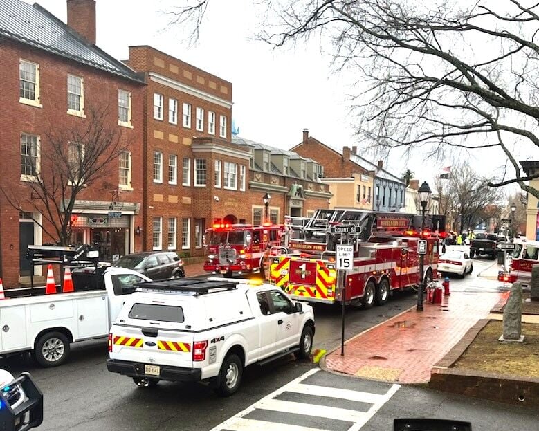 First responders working on one of many scenes reporting gas odor.