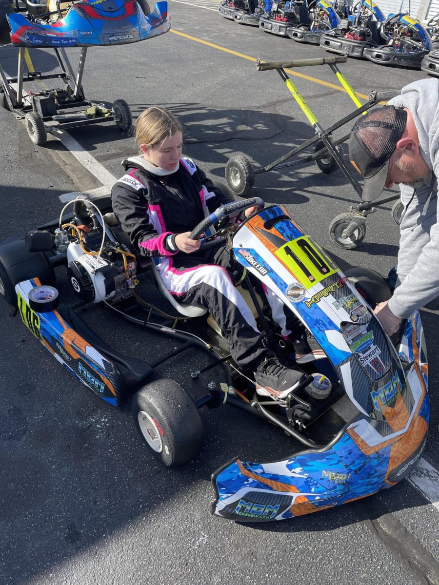 Scarlett Schaffer getting ready for a race.