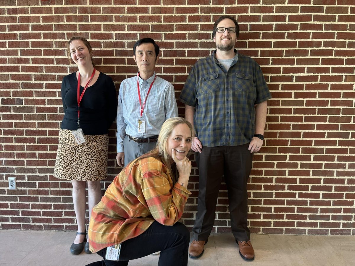 FHS teachers (from left to right), Shauna Shiff, Polyn Ean, Austin Siebel and Stephen Wright bringing smiles and positive energy into every day.