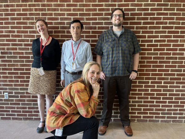 FHS teachers (from left to right), Shauna Shiff, Polyn Ean, Austin Siebel and Stephen Wright bringing smiles and positive energy into every day.