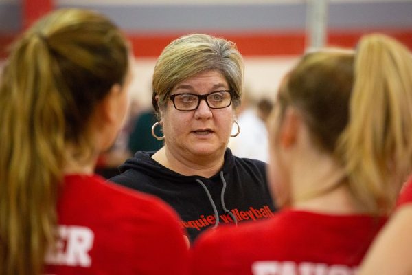 Dianna Story is ready to win while coaching volleyball.