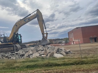 Taylor Middle School is finally getting renovated and is currently being bulldozed.