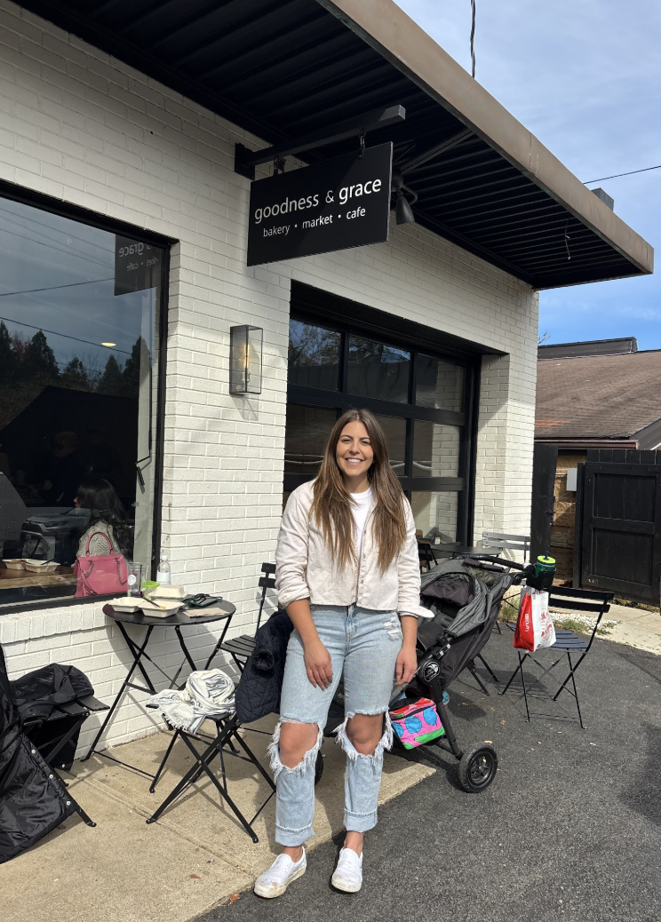 Goodness & Grace owner, Malayna Morton, poses in front of her cafe.