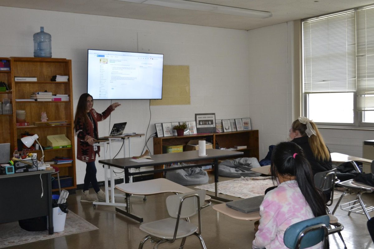 Jamie Payton is smiling while teaching her class here at FHS.