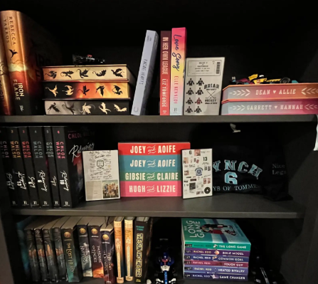 A bookshelf full of books that have become popular on booktok.